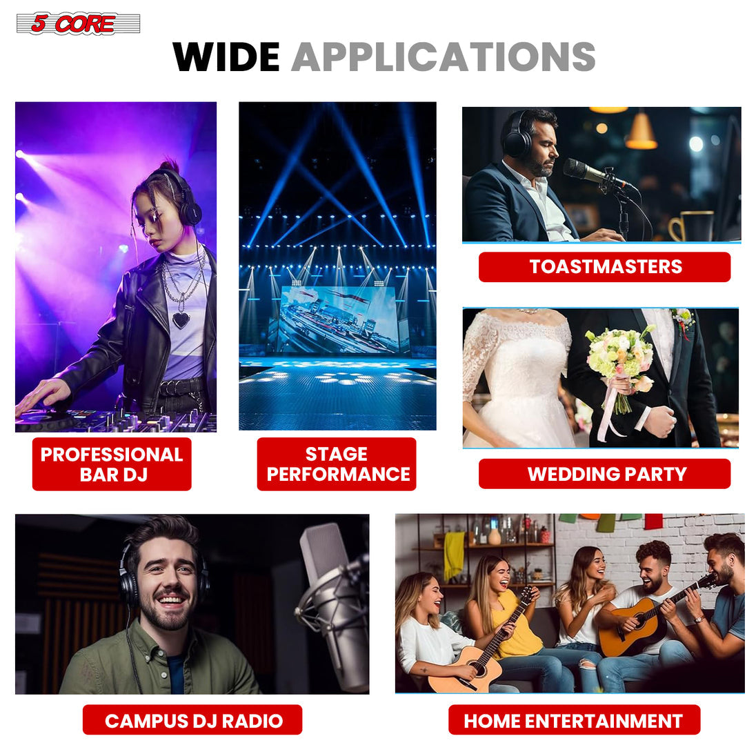 5 Core Audio Mixer 12 Channel DJ Equipment with Bluetooth USB Console Sound Board