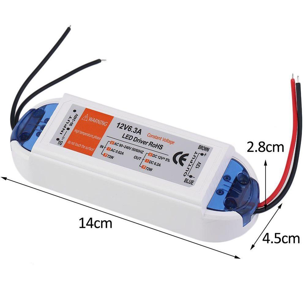 6.2A 72W Constant Voltage LED Driver DC 12V Power Supply~1003