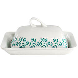 Gibson Home Village Vines 2 Piece Fine Ceramic Butter Dish in Multi - Free Shipping