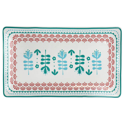 Gibson Home Village Vines 10.6 Inch Fine Ceramic Rectangular Platter in Multi - Free Shipping