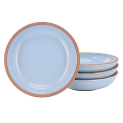 Gibson Elite Dumont 4 Piece Terracotta 9 Inch Dinner Bowl Set in Light Blue - Free Shipping