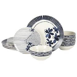 Gibson Home Eliza 12 Piece Ceramic Dinnerware Set - Free Shipping