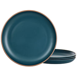 Gibson Home Rockabye 4 Piece Melamine Dinner Plate Set in Dark Teal - Free Shipping
