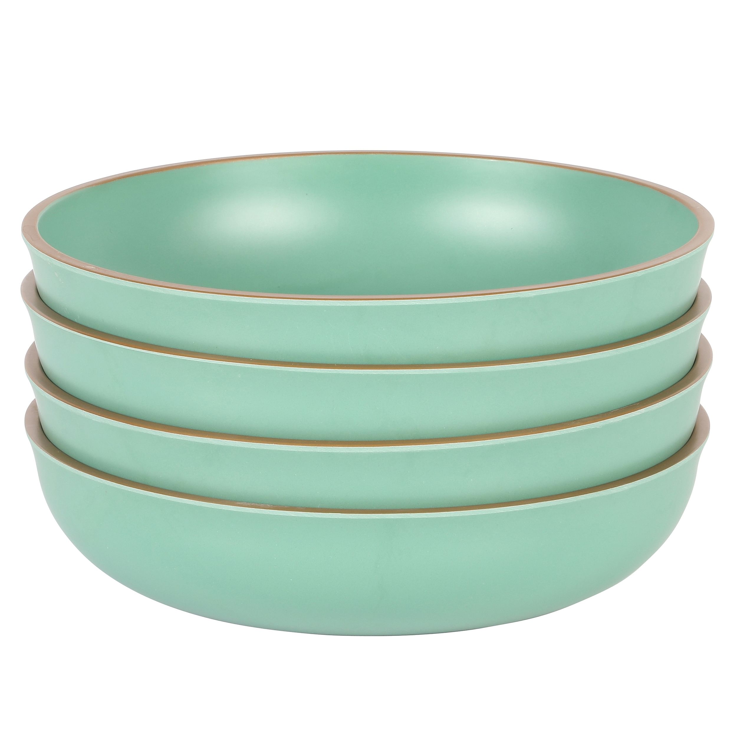 Gibson Home Rockabye 4 Piece 8.5 Inch Melamine Dinner Bowl Set In Green - Free Shipping