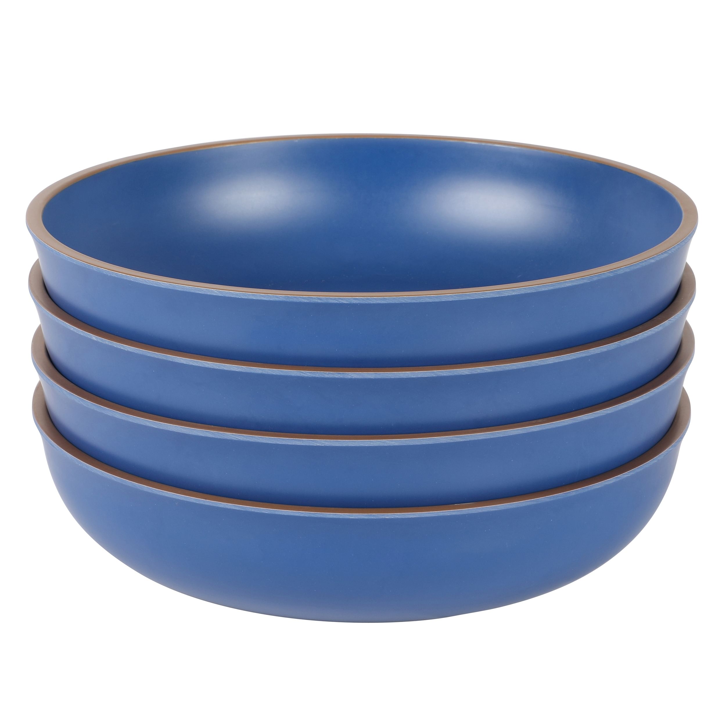Gibson Home Rockabye 4 Piece 8.5 Inch Melamine Dinner Bowl Set In Blue - Free Shipping