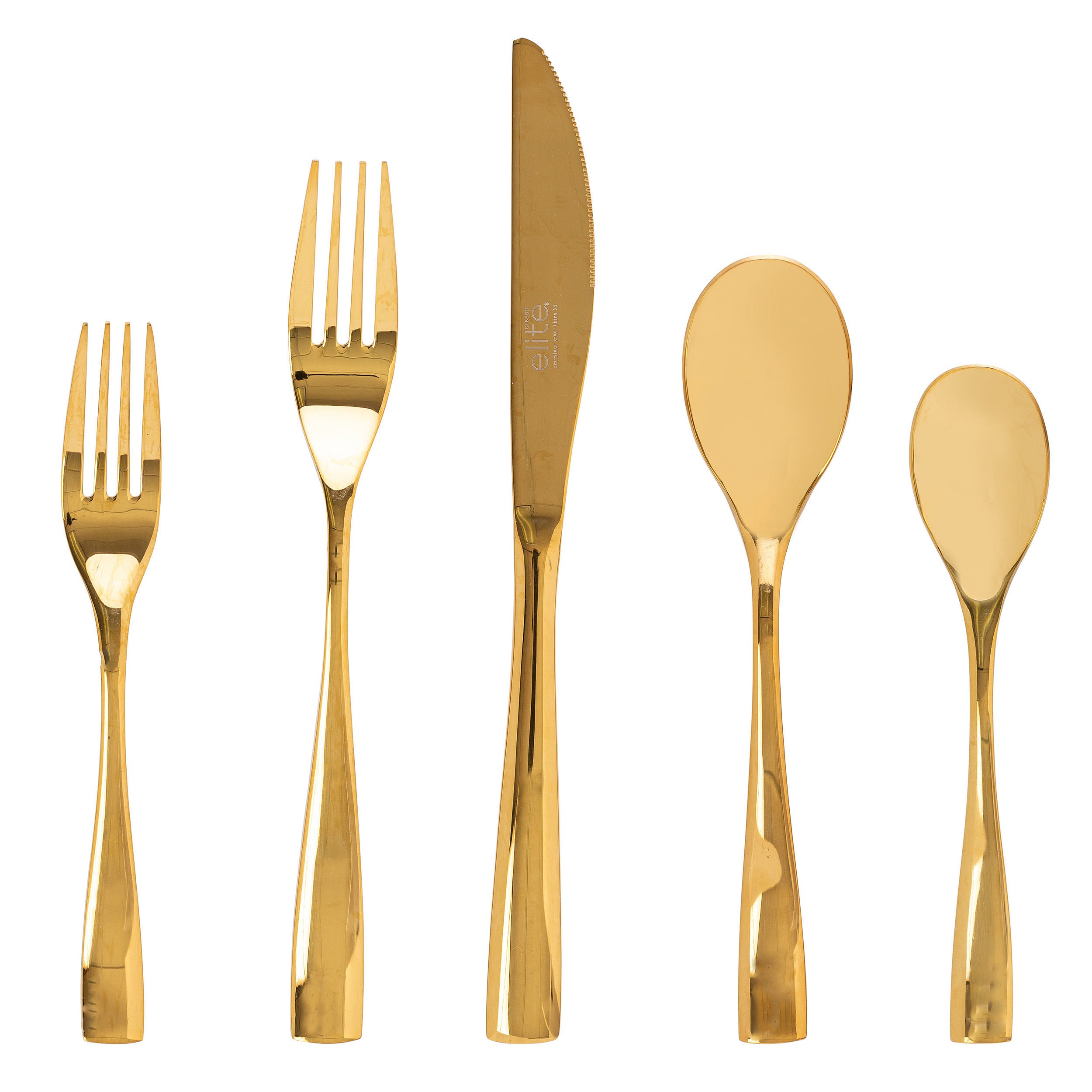 Gibson Elite Holland Road 20 Piece Gold Stainless Steel Flatware Set - Free Shipping