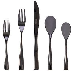 Gibson Elite Holland Road 20 Piece Black Stainless Steel Flatware Set - Free Shipping