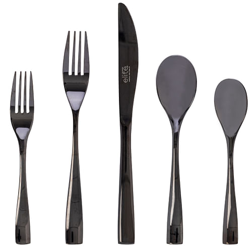 Gibson Elite Holland Road 20 Piece Black Stainless Steel Flatware Set - Free Shipping