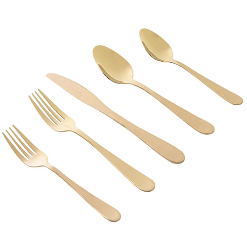 Gibson Home Stravidia 20 Piece Flatware set in Gold Stainless Steel - Free Shipping