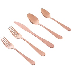 Gibson Home Stravidia 20 Piece Flatware Set in Rose Gold Stainless Steel - Free Shipping