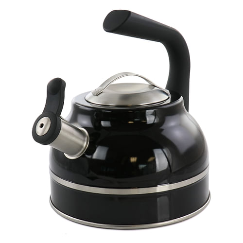 Kenmore Elite 2.3 Quart Stainless Steel Whistling Tea Kettle in Black - Free Shipping