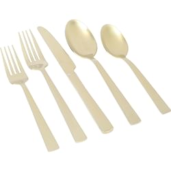 Gibson Elite Earlston 20 Piece Stainless Steel Flatware Set in Champagne Gold - Free Shipping
