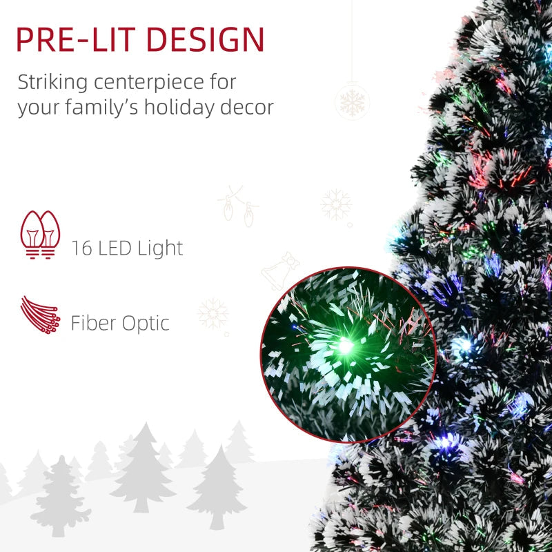 HOMCOM Pre-Lit LED Optical Fiber Christmas Tree with Stand
