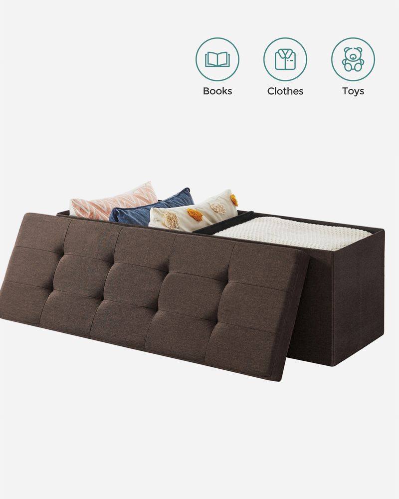 SONGMICS MAZIE Collection 43'' Folding Storage Ottoman Bench
