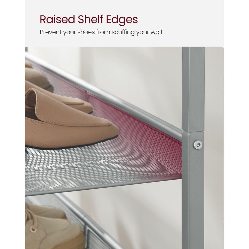 VASAGLE 5-Tier Shoe Rack with Storage Shelves and Spacious Top