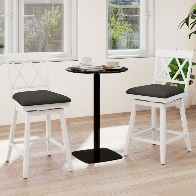 24 Inch Counter Height Barstools with Backrest and Upholstered Seat Cushion for Kitchen Dining Room-24 Inch