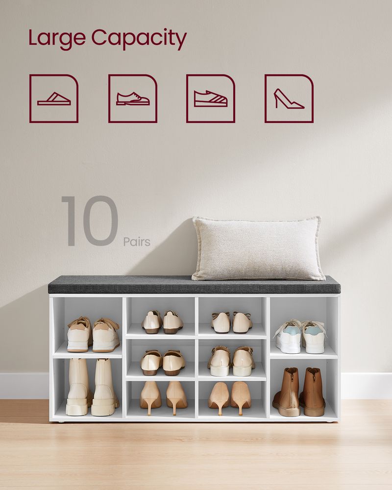 VASAGLE Shoe Bench with Cushion