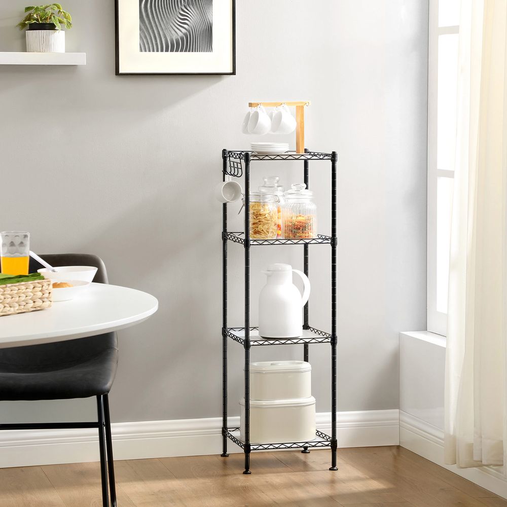 SONGMICS Bathroom Shelf with 5 PP Shelf Liners, Removable Hook