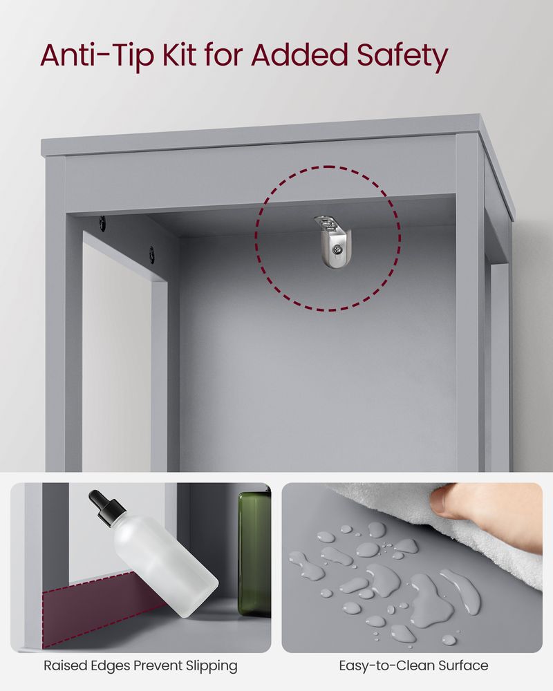 VASAGLE Bathroom Floor Cabinet with 2 Removable Drawers