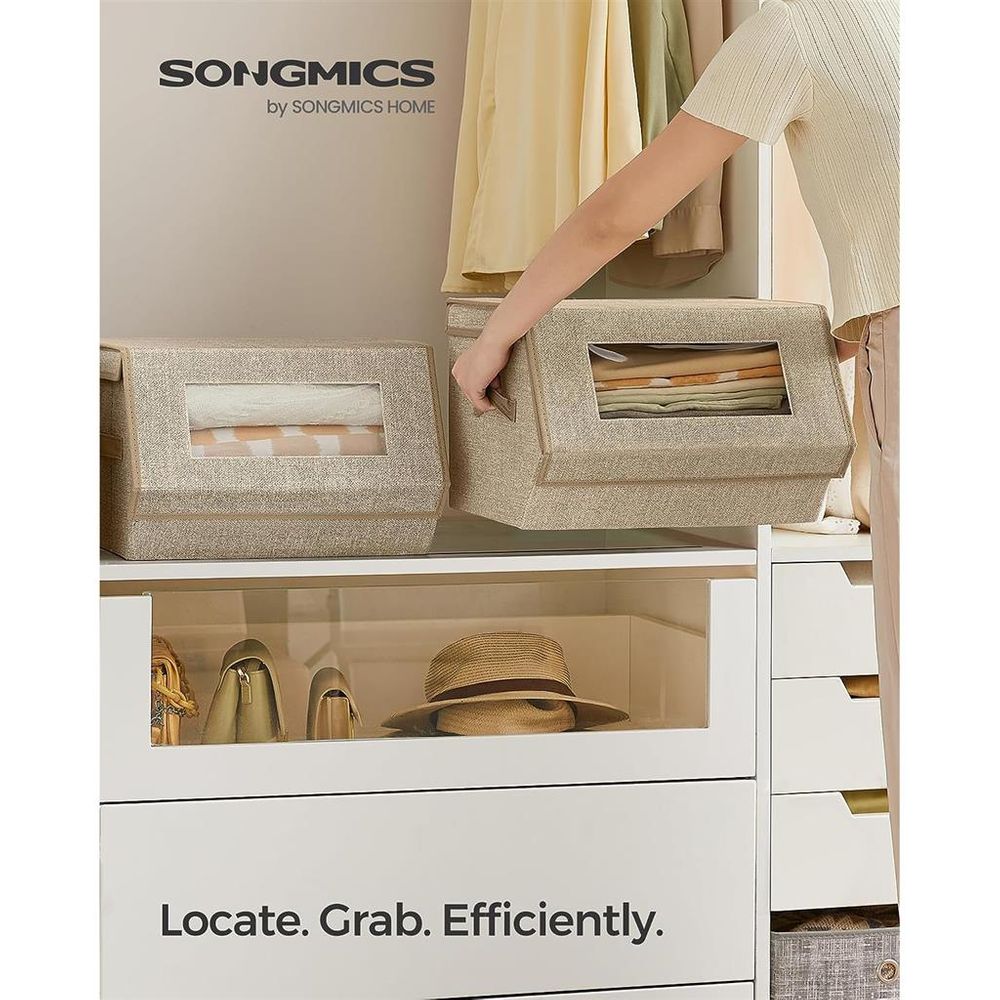 SONGMICS Stackable Storage Bins Set of 2