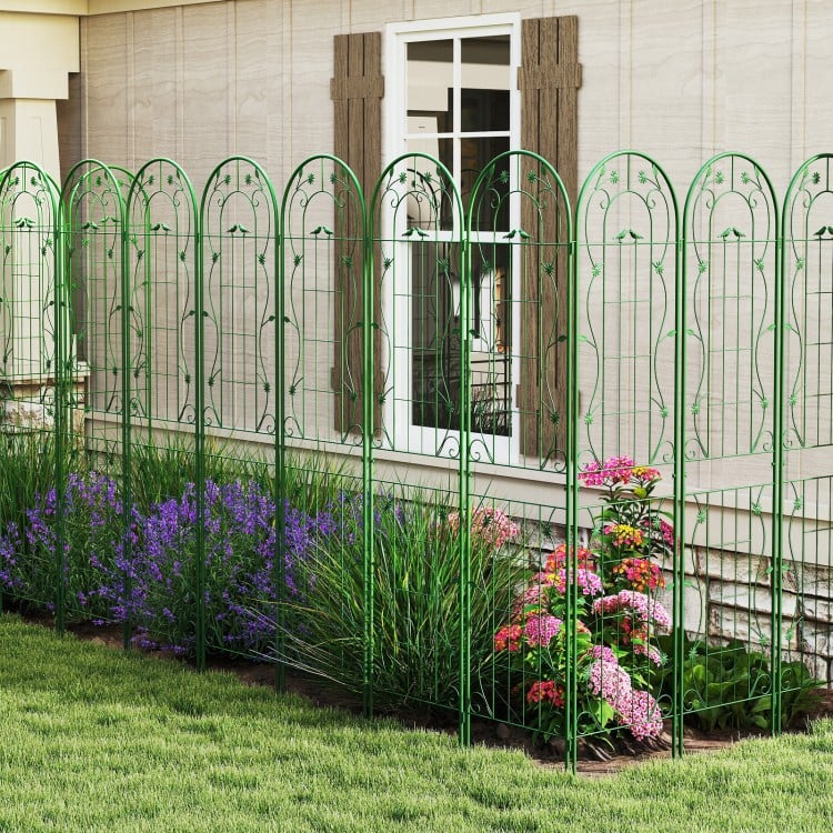 2 Pack 86.5 x 20 Inches Metal Garden Trellis for Climbing Plants-Green