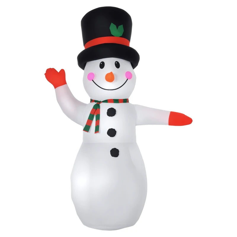 HOMCOM 4FT Inflatable Christmas Snowmen Family, LED Lighted Holiday Blow Up Decoration for Indoor & Outdoor Display