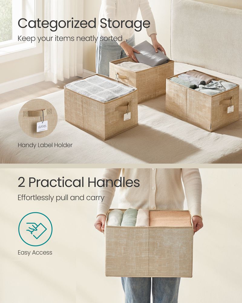 SONGMICS Set of 3 Fabric Storage Bins