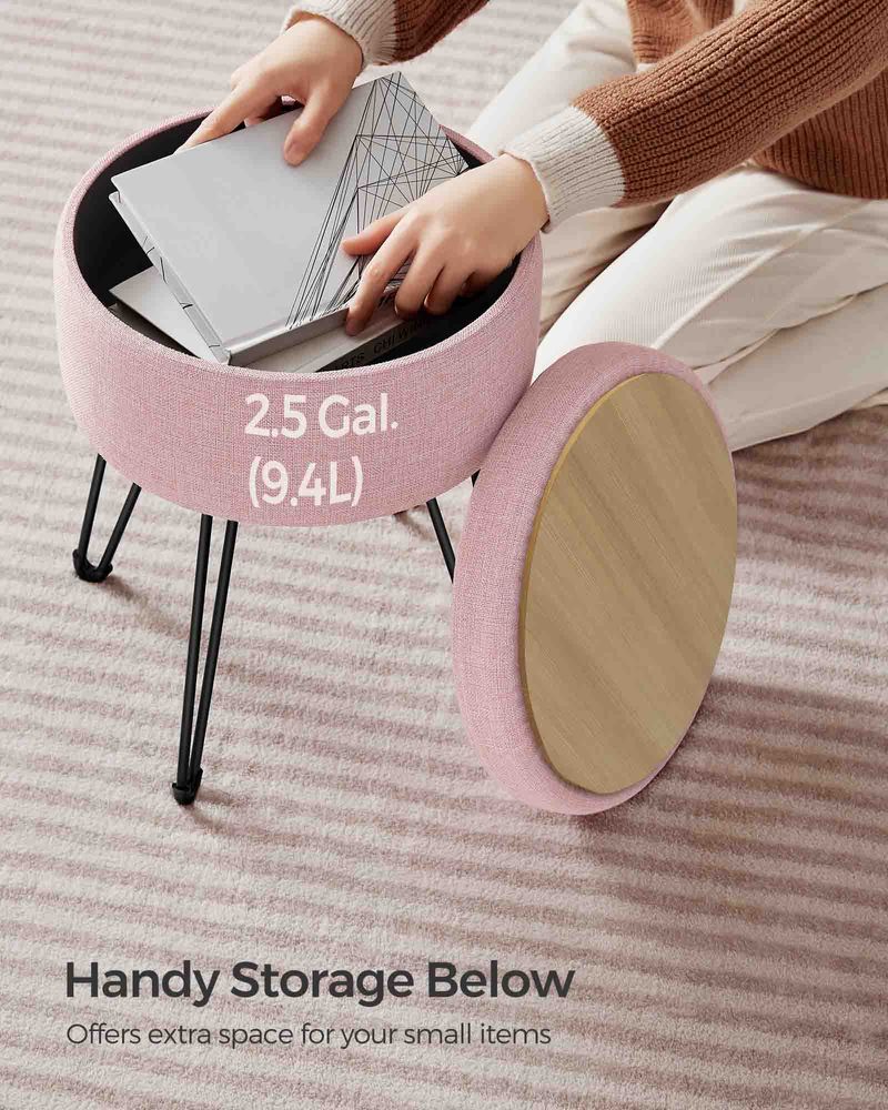SONGMICS Small Ottoman Stool with Storage