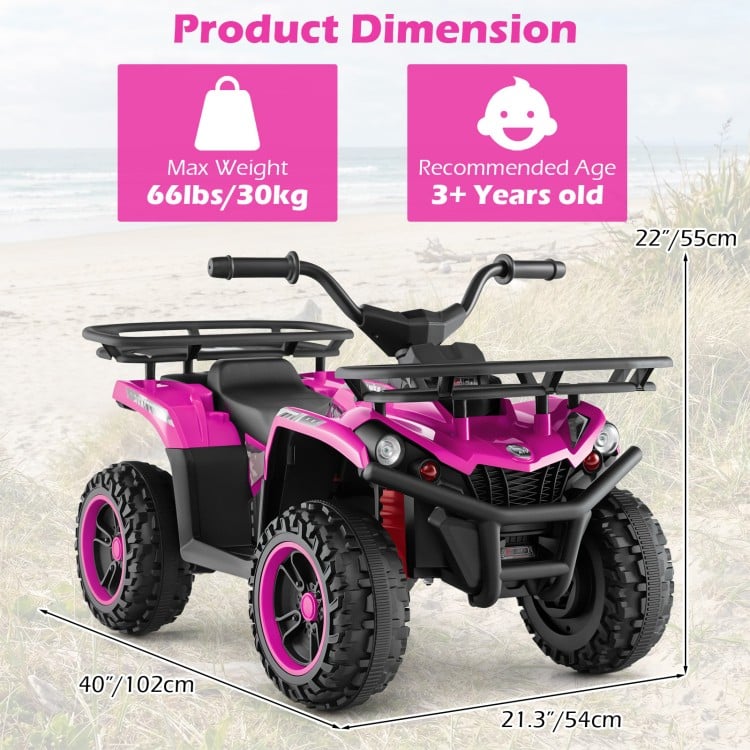 24V Electric Ride On Quad with LED Headlights-Pink