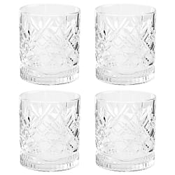 Gibson Home 4 Piece 13 Ounce Diamond Embossed Double Old Fashioned Glassware Set - Free Shipping