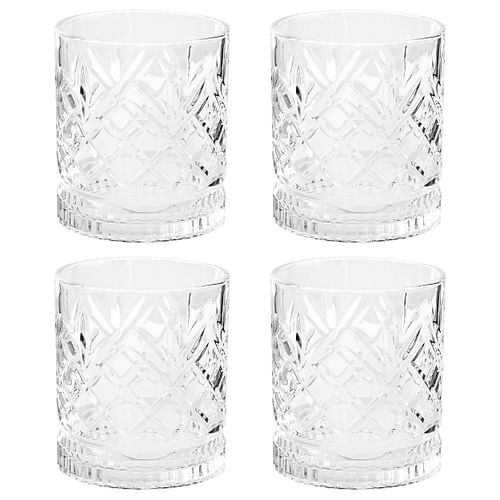 Gibson Home 4 Piece 13 Ounce Diamond Embossed Double Old Fashioned Glassware Set - Free Shipping