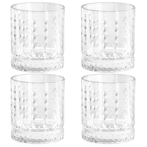 Gibson Home 4 Piece 13 Ounce Teardrop Embossed Double Old-Fashioned Glass Set - Free Shipping