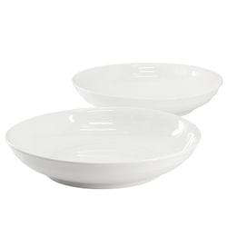 Gibson Home 2 Piece 11 Inch Round Fine Ceramic Serving Bowl Set in White - Free Shipping