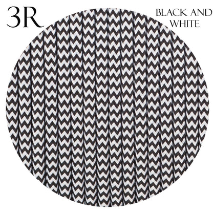 3 Core Twisted Braided Electric Cable Black &White~2102