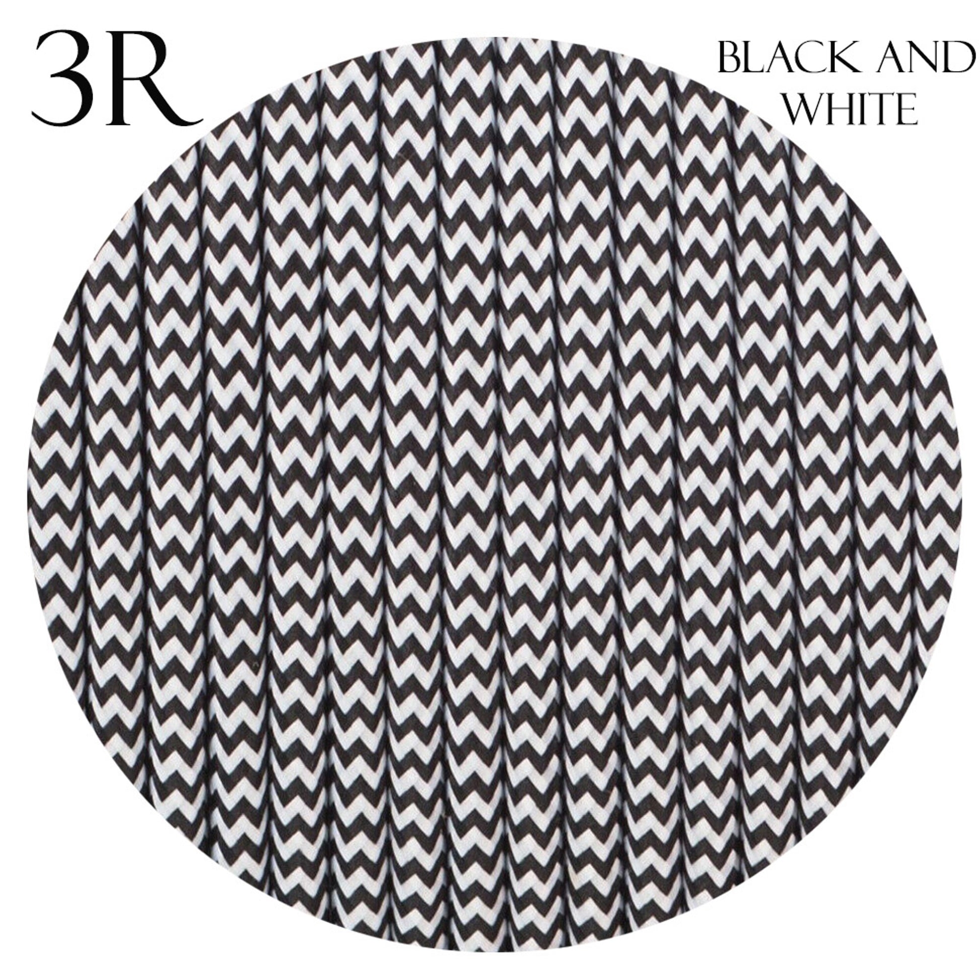 3 Core Twisted Braided Electric Cable Black &White~2102