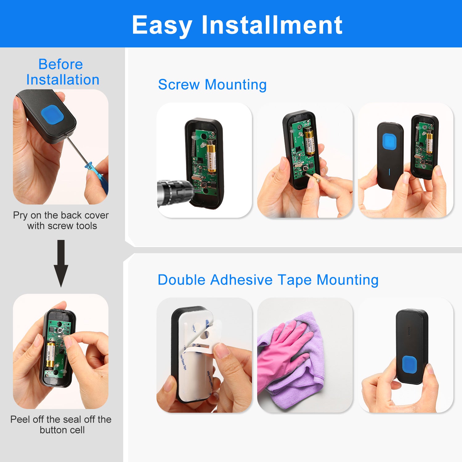 Wireless Doorbells Rings IP55 Waterproof 984ft Cordless Doorbell Chimes 55 Chimes W/1 Plug Receiver for Office Apartment House