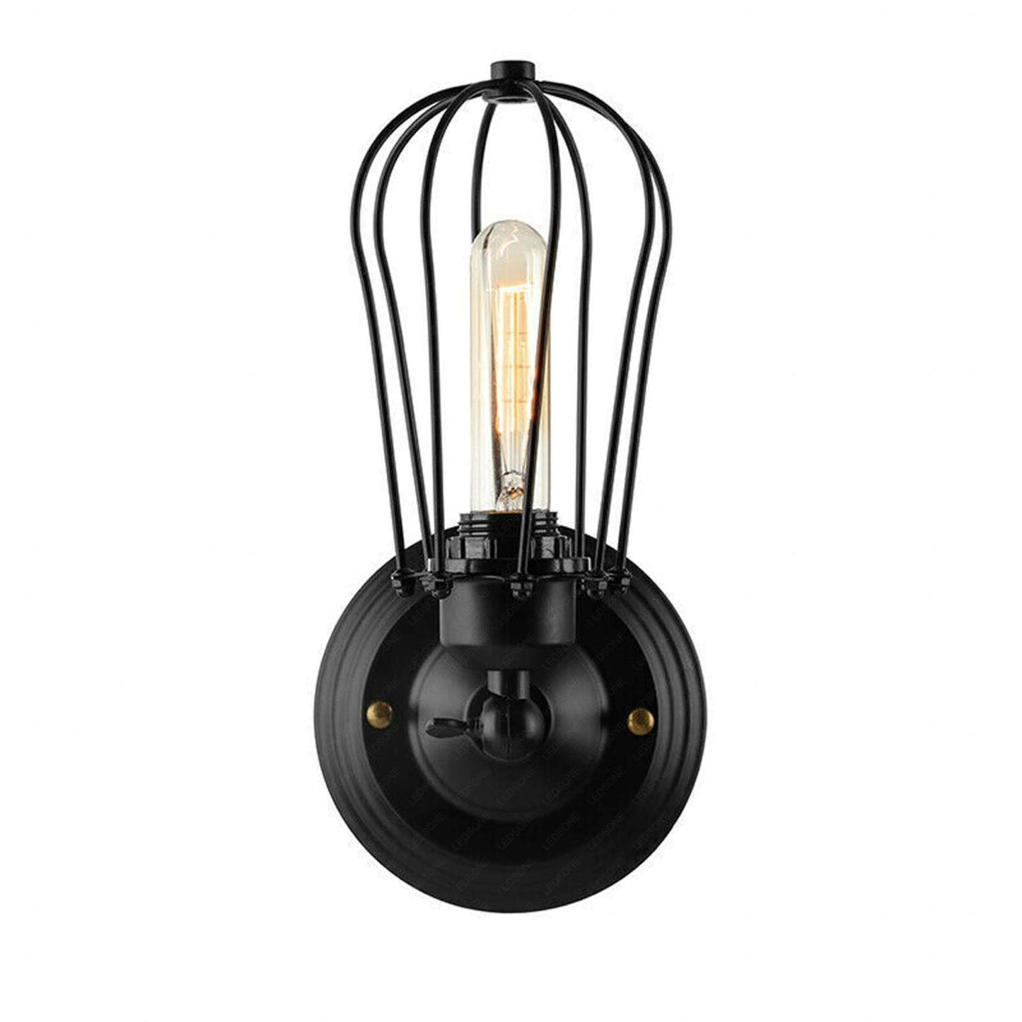 Industrial Black Balloon Cage Wall Sconce Lamp~1520