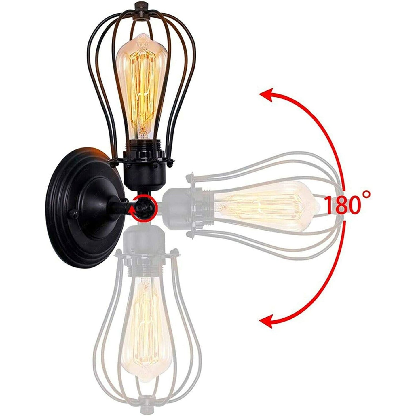 Industrial Black Balloon Cage Wall Sconce Lamp~1520