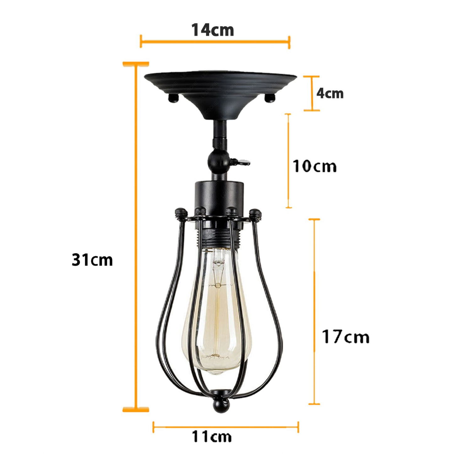 Industrial Black Balloon Cage Wall Sconce Lamp~1520