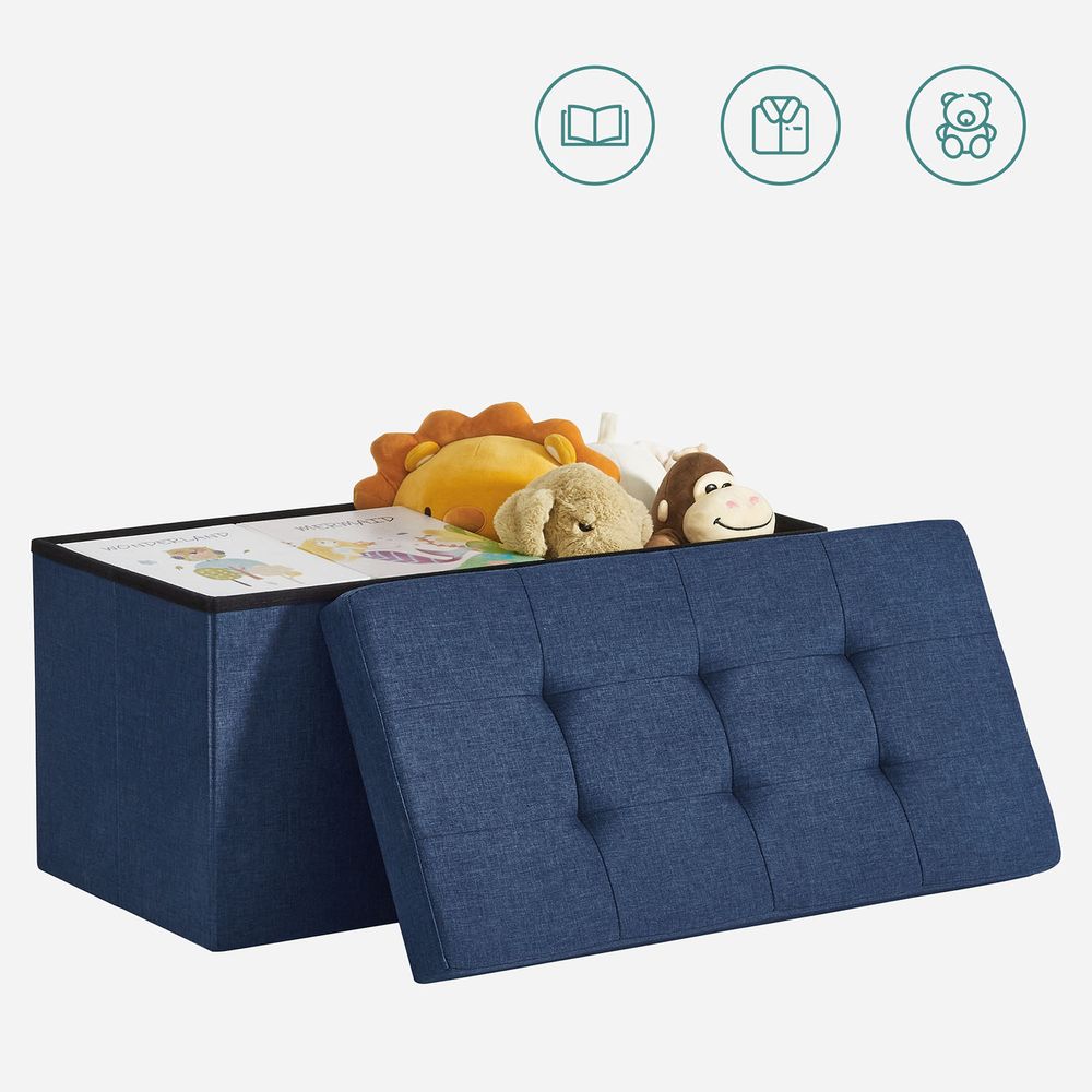 SONGMICS 30 Inches Folding Storage Ottoman Bench