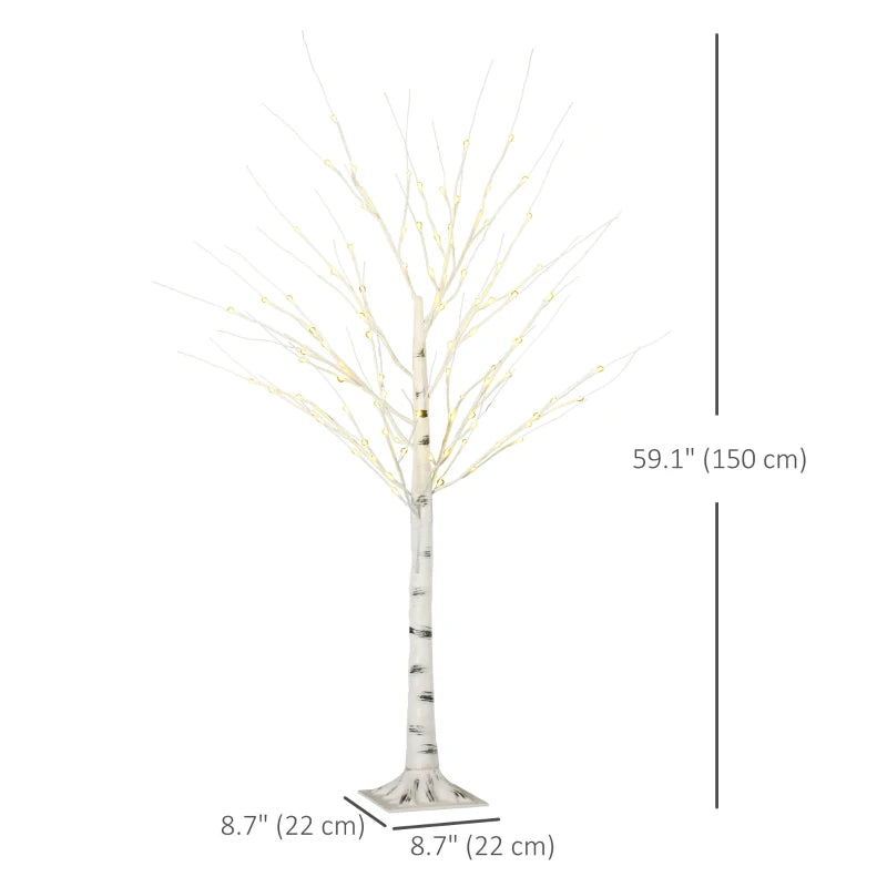 Outsunny Garden Birch Tree Light with 58 Warm LED Lights and 8 Modes, DIY Artificial Lamp for Indoor & Outdoor Parties