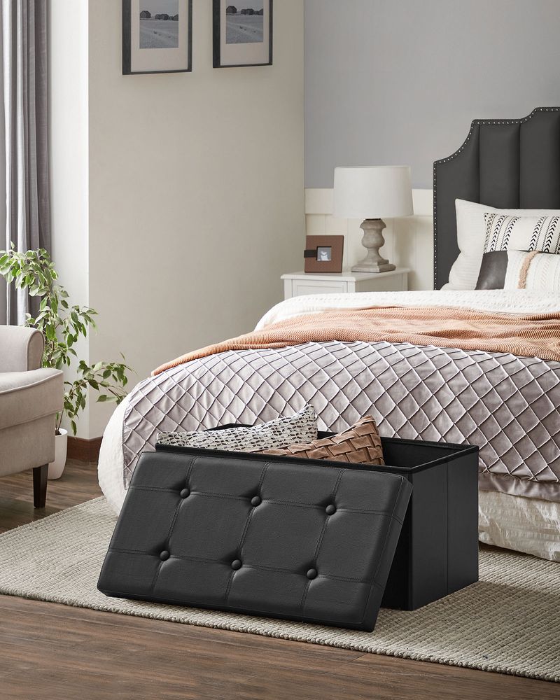 SONGMICS Folding Storage Ottoman Bench