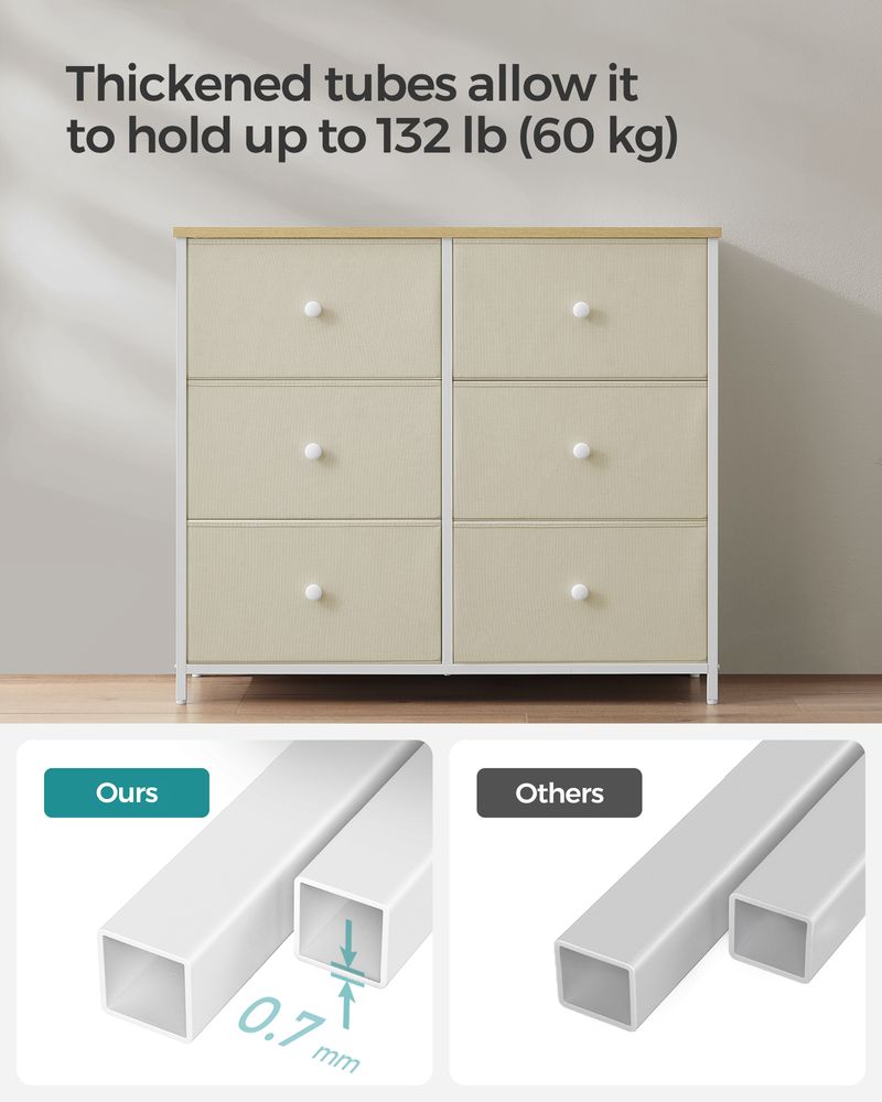 SONGMICS Closet Fabric Dresser with Metal Frame