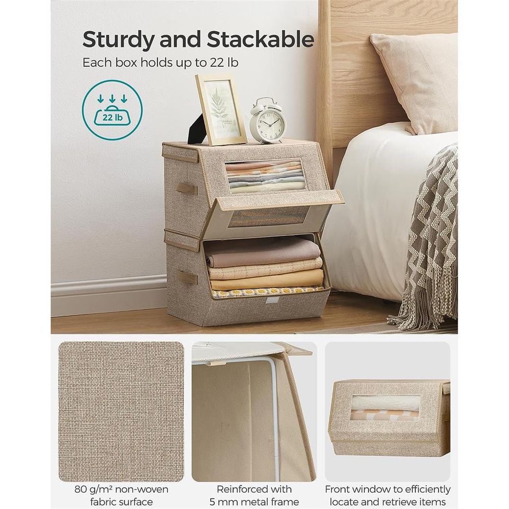 SONGMICS Stackable Storage Bins Set of 2