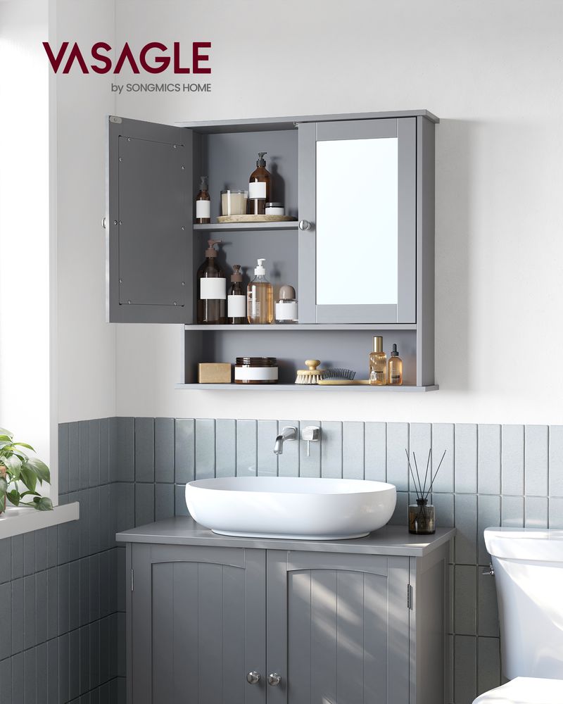 VASAGLE Bathroom Cabinet with Mirror