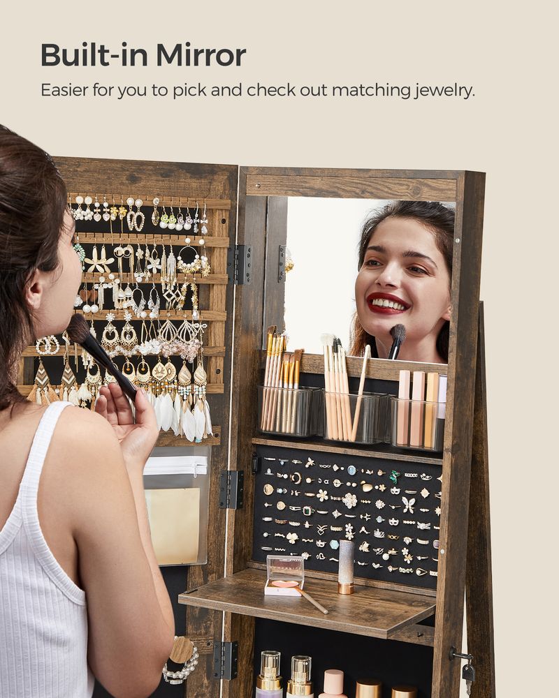 SONGMICS Jewelry Organizers Cabinet with Mirror
