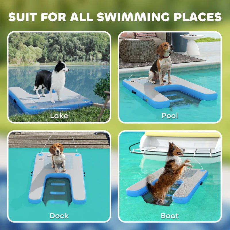 Floating Boat Ramp for Swimming Pets Up to 300 lbs, for Pool, Lake, Boat, Dock