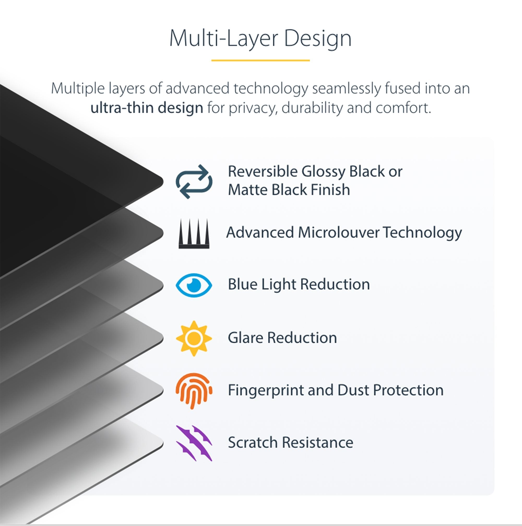 14in Laptop Privacy Screen - Anti-Glare Privacy Filter for Widescreen (16:9) Displays - Laptop Monitor Screen Protector with 51% Blue Light Reduction - Reversible Matte/Glossy Sides - TAA