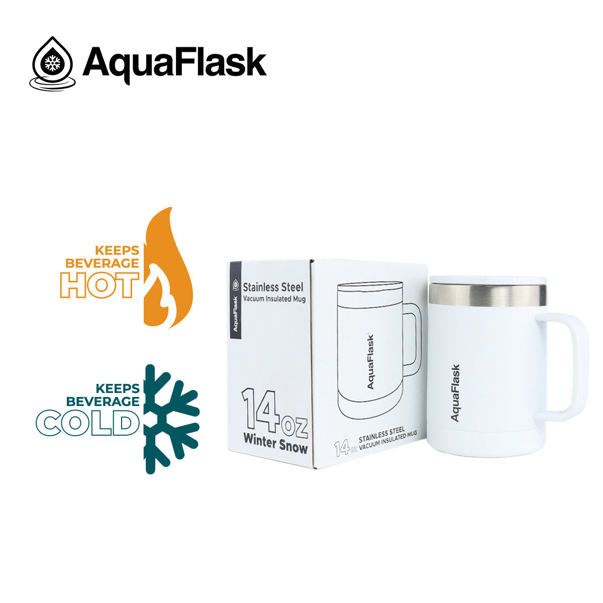 Aquaflask Thermal Insulated Lidded Mug With Handle 415ml (14 oz)