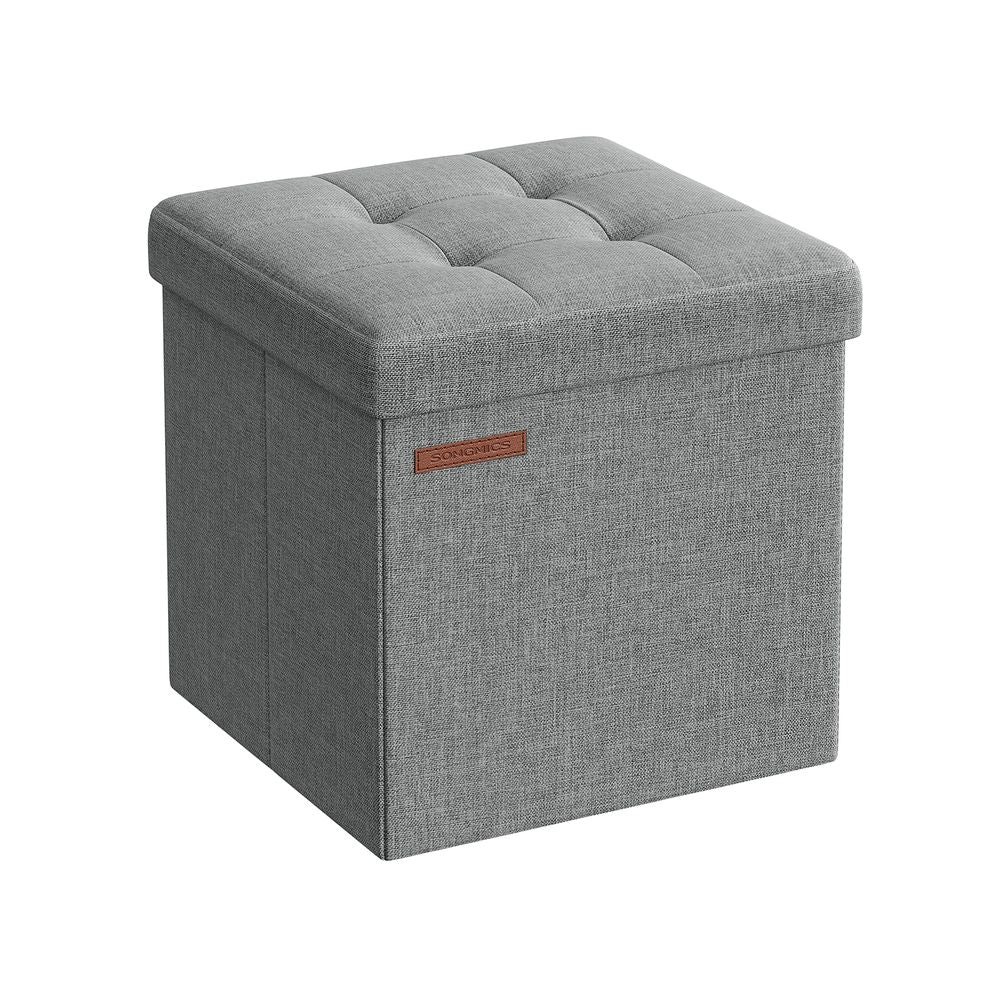 SONGMICS 11.8 Inches Small Folding Storage Ottoman Cube